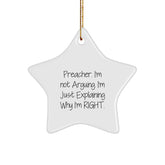 Funny Preacher Gifts from Men to Preachers - Star Ornament for Christmas Unique Presents - Image 1